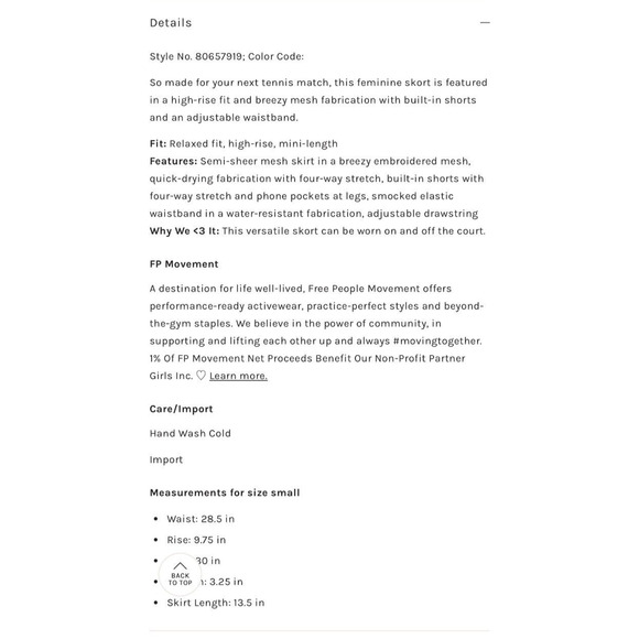 NEW Free People Movement Good Sport Skort Shorts Skirt Golf Tennis Pickleball S - Picture 6 of 8